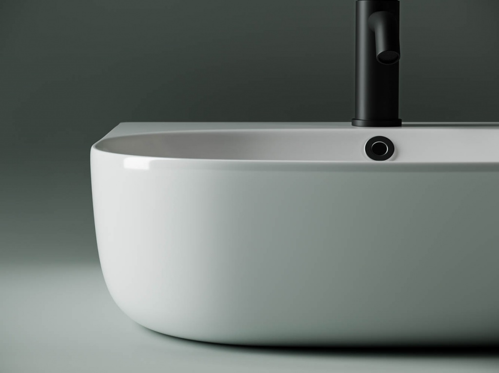 Ceramicanova Element Раковина чаша 49х44,5 см, перелив, отв. под смеситель, цвет: белый глянцевый CN5011