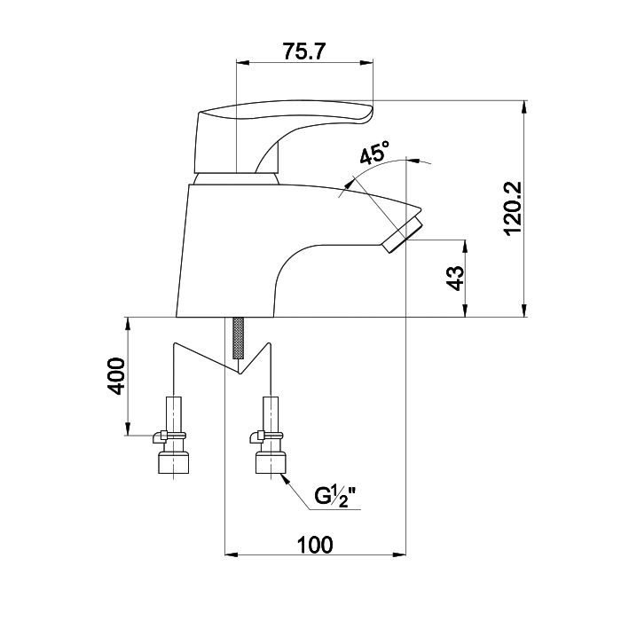 Timo Uta Смеситель для раковины однорычажный, цвет хром 0091F chrome
