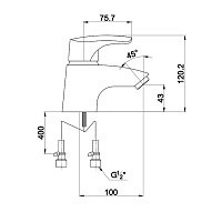 Timo Uta Смеситель для раковины однорычажный, цвет хром 0091F chrome