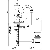 Gattoni Timor Смеситель для раковины, цвет: золото 24К 1830018D0oro