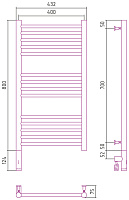 Сунержа Богема 3.0 Полотенцесушитель электрический 40x80h, лев., цвет: золото 03-5804-8040