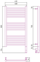 Сунержа Богема 3.0 Полотенцесушитель электрический 40x80h, прав., цвет: мат. золото 032-5805-8040