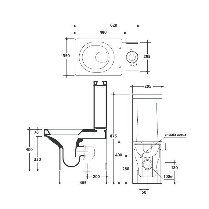 Kerasan Cento Чаша унитаза моноблок, напольная, с креплением, цвет: bianco lucido 352201