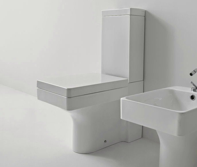 Kerasan Cento Чаша унитаза моноблок, напольная, с креплением, цвет: bianco lucido 352201