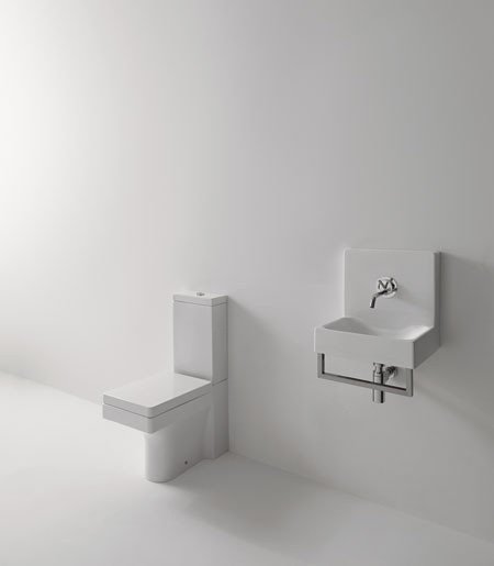 Kerasan Cento Чаша унитаза моноблок, напольная, с креплением, цвет: bianco lucido 352201