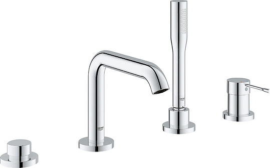 Grohe Essence New Смеситель на борт ванны, с ручным душем, 4 отверстия, цвет: хром 19578001