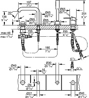 Grohe Essence New Смеситель на борт ванны, с ручным душем, 4 отверстия, цвет: хром 19578001