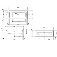 Duravit D-Code Ванна акриловая прямоугольная 170х50 см, цвет белый 700099000000000