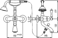 Смеситель Cezares Margot VDM 02 M для ванны с душем MARGOT-VDM-02-M