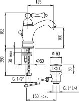 Смеситель Cezares Margot LSM1 A 02 M для раковины MARGOT-LSM1-A-02-M