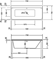 Duravit P3 Comforts Ванна акриловая 170х75 см, цвет белый 700376000000000