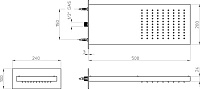 Bossini Manhattan Верхний душ 20x50 см, дождь, 1 вид струи, цвет: chrome I00575.030