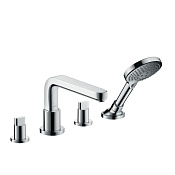 Hansgrohe Metris S Смеситель на борт ванны на 4 отв., с ручным душем, внешняя часть, цвет: хром 31447000