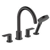 Hansgrohe Vernis Shape Смеситель на борт ванны на 4 отв., с руч. душ., внеш. часть цвет: мат. черный 71459670