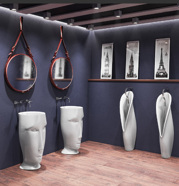 Kerasan Artwork Раковина свободностоящая MOLOCO, с отверстием для слива в стену, цвет: Bianco 474001