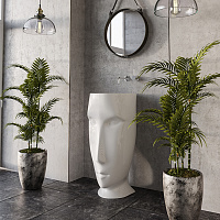 Kerasan Artwork Раковина свободностоящая MOLOCO, с отверстием для слива в стену, цвет: Bianco 474001