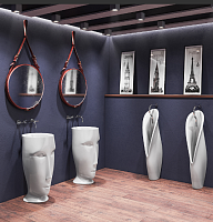 Kerasan Artwork Раковина свободностоящая MOLOCO, с отверстием для слива в стену, цвет: Bianco 474001