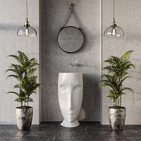 Kerasan Artwork Раковина свободностоящая MOLOCO, с отверстием для слива в стену, цвет: Bianco 474001