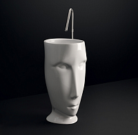 Kerasan Artwork Раковина свободностоящая MOLOCO, с отверстием для слива в стену, цвет: Bianco 474001