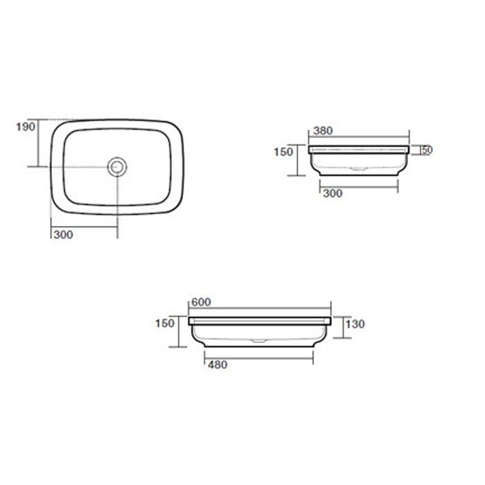 Kerasan Tribeca Раковина встраиваемая сверху/накладная 60х38 см, цвет: Bianco matt 514330