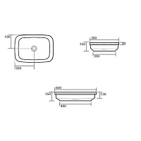 Kerasan Tribeca Раковина встраиваемая сверху/накладная 60х38 см, цвет: Bianco matt 514330
