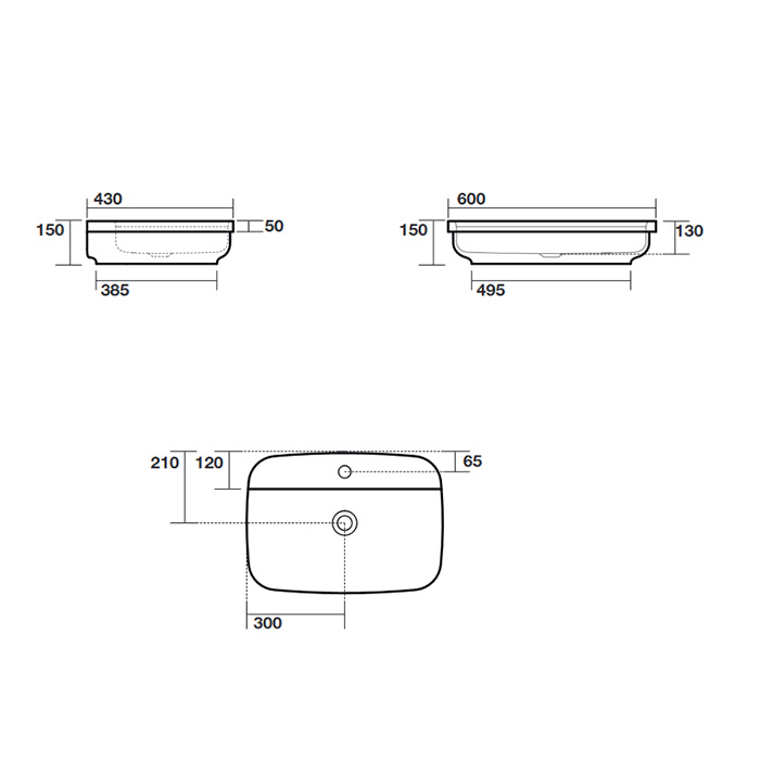 Kerasan Tribeca Раковина встраиваемая сверху/накладная 60х43 см, цвет: Bianco 514201*1