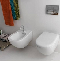 Kerasan Aquatech Унитаз подвесной 55x36,5 см безободковый, без сидения и креп., цвет: Bianco lucido 371401