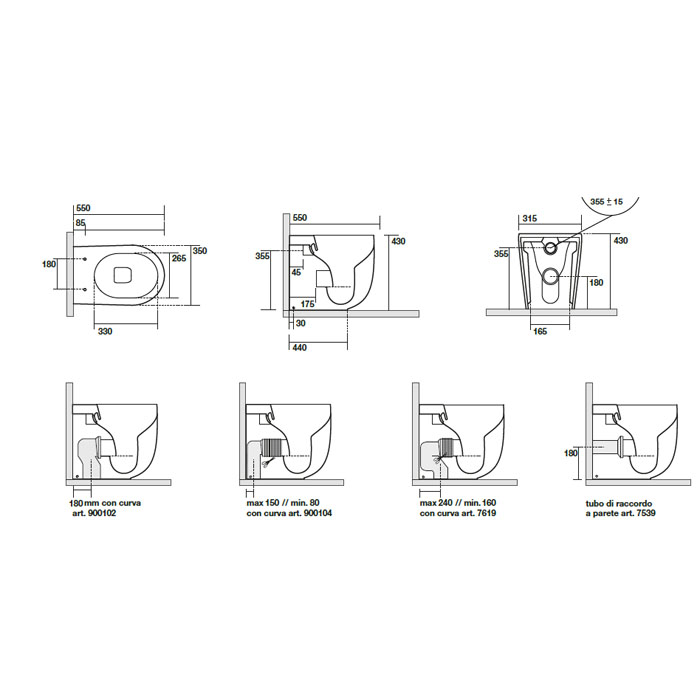 Kerasan Nolita Унитаз приставной 55x35 см безободковый, с креплением, без сиденья, цвет: Grigio matt 531859