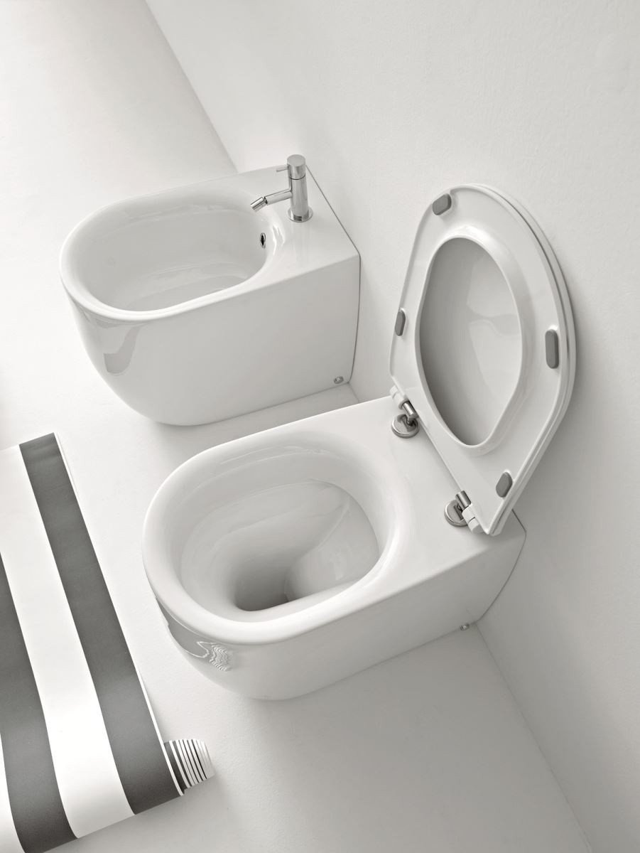 Kerasan Nolita Унитаз приставной 55x35 см безободковый, с креплением, без сиденья, цвет: Grigio matt 531859