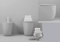 Kerasan Nolita Унитаз приставной 55x35 см безободковый, с креплением, без сиденья, цвет: Grigio matt 531859