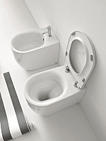 Kerasan Nolita Унитаз приставной 55x35 см безободковый, с креплением, без сиденья, цвет: Grigio matt 531859