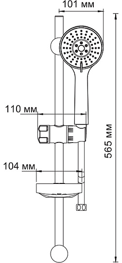 Wasserkraft Душевой гарнитур 15,3х16хh56,5 см, цвет: хром A005