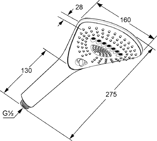 Kludi Fizz Душевая лейка с 3 режимами струи, цвет: белый 6770043-00