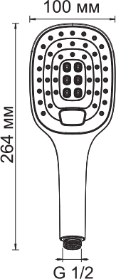 Wasserkraft Душевая лейка 10х3,1хh26,4 см, цвет: хром A062