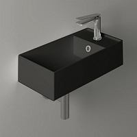 Simas Agile Раковина подвесная 50х27 см, с переливом, 1 отверстие под смеситель, цвет: nero matt AG50 nero matt*1