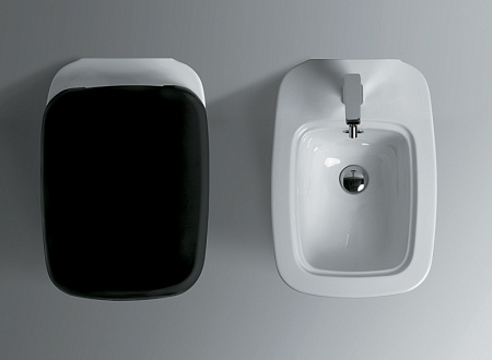 Simas Evolution Унитаз подвесной 37х52 см, без крепежа F85, цвет: белый глянцевый EVO18bi