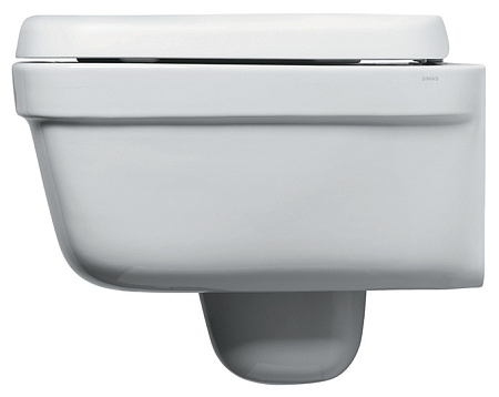 Simas Evolution Унитаз подвесной 37х52 см, без крепежа F85, цвет: белый глянцевый EVO18bi