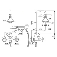 Stella Italica Душевая стойка 3284/33-90 с верхним душем 9 см, цвет: хром IT 02510 CR00