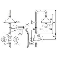 Stella Roma Душевая стойка 3284/301/314A-140 с верхним душем 14 см, цвет: хром RM 02511 CR00