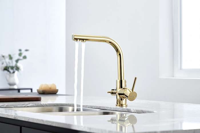 Paulmark Essen Смеситель для кухни с гибким изливом, цвет: золото Es213011-G