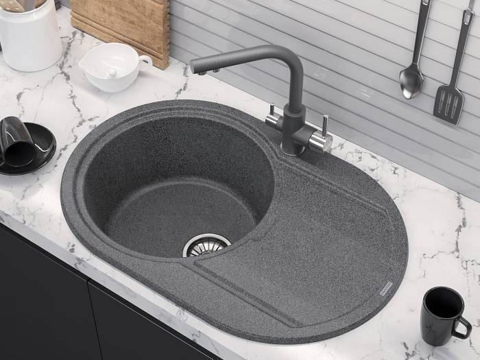 Paulmark Essen Смеситель для кухни с гибким изливом, цвет: серый металлик Es213011-402