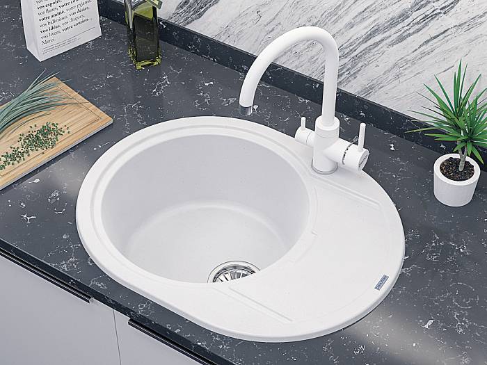 Paulmark Essen Смеситель для кухни с гибким изливом, цвет: белый матовый Es213211-431