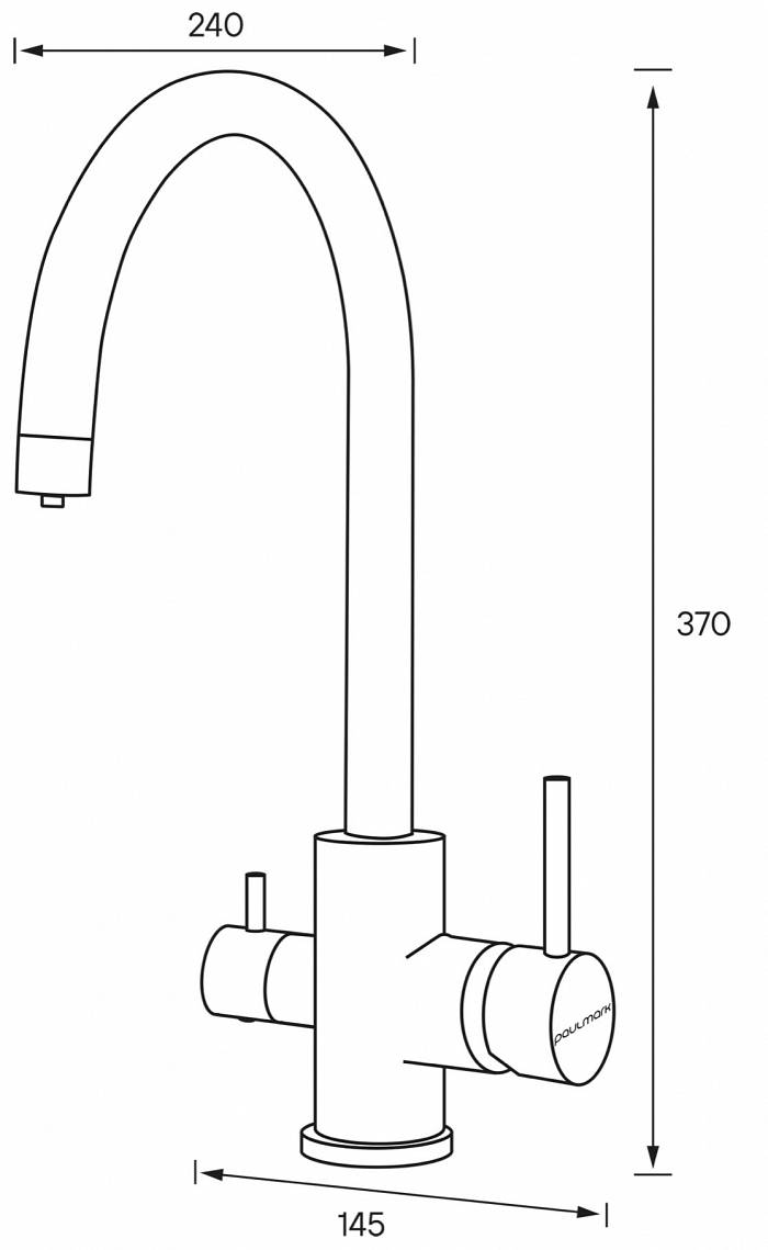 Paulmark Essen Смеситель для кухни с гибким изливом, цвет: черный металлик Es213211-418