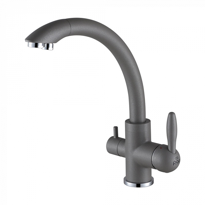 Paulmark Essen Смеситель для кухни высота излива 27,6 см, цвет: серый металлик Es213001-402