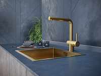Paulmark Dosse Смеситель для кухни высота излива 25,3 см, цвет: брашированное золото Do214418-BG