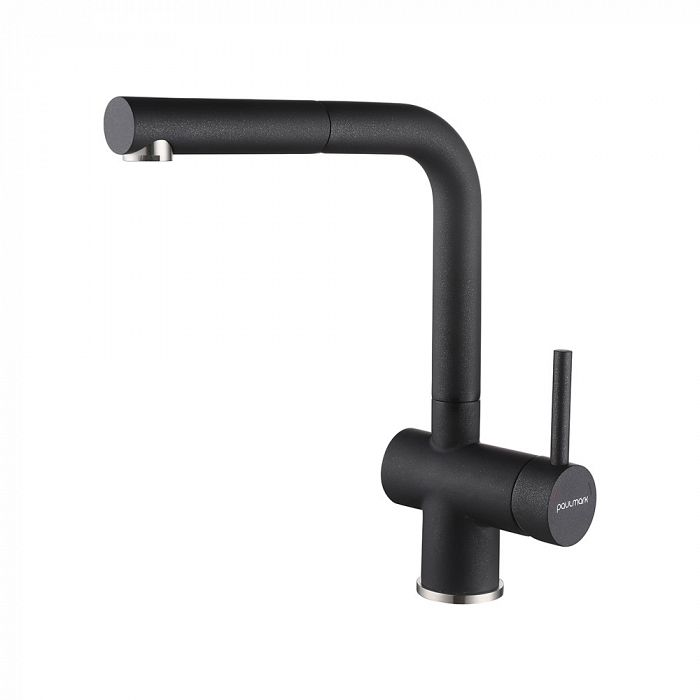 Paulmark Dosse Смеситель для кухни высота излива 25,3 см, цвет: черный металлик Do214418-418