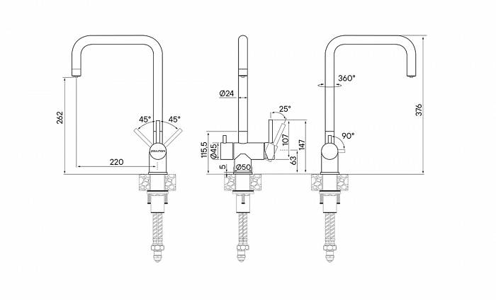 Paulmark Wetter Смеситель для кухни высота излива 26,2 см, цвет: белый матовый We213030-431