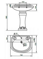 Cezares King Palace Раковина 68х51х25,5h, цвет: белый CZR-395
