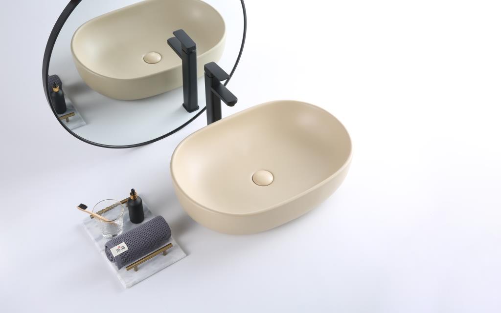 Belbagno Раковина накладная 60х42х14h, цвет: бежевый матовый BB1084-H316