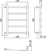 Стилье Версия-Б2 Полотенцесушитель водяной для ГВС 48x60,7h см, цвет: без покрытия 00612-5040